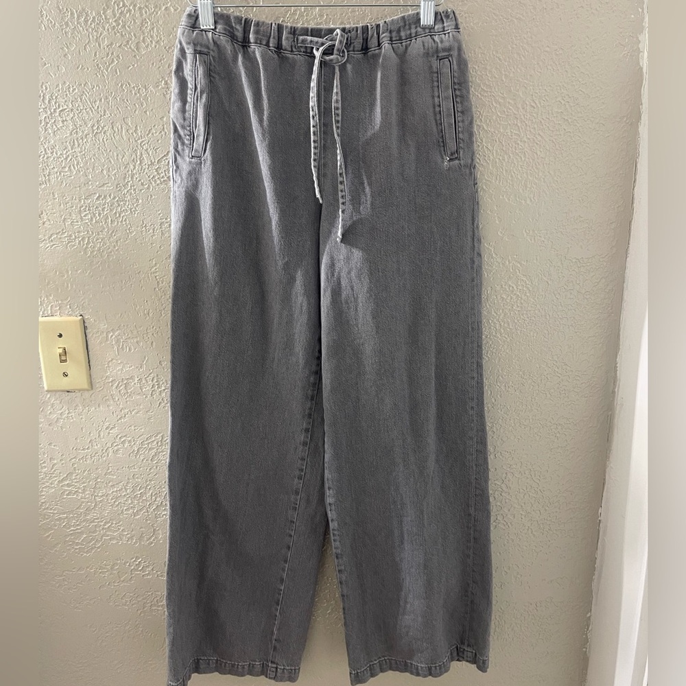 Y2K Zara Women’s Casual Heather Gray Baggy Drawstring Waist Pants Size Small
